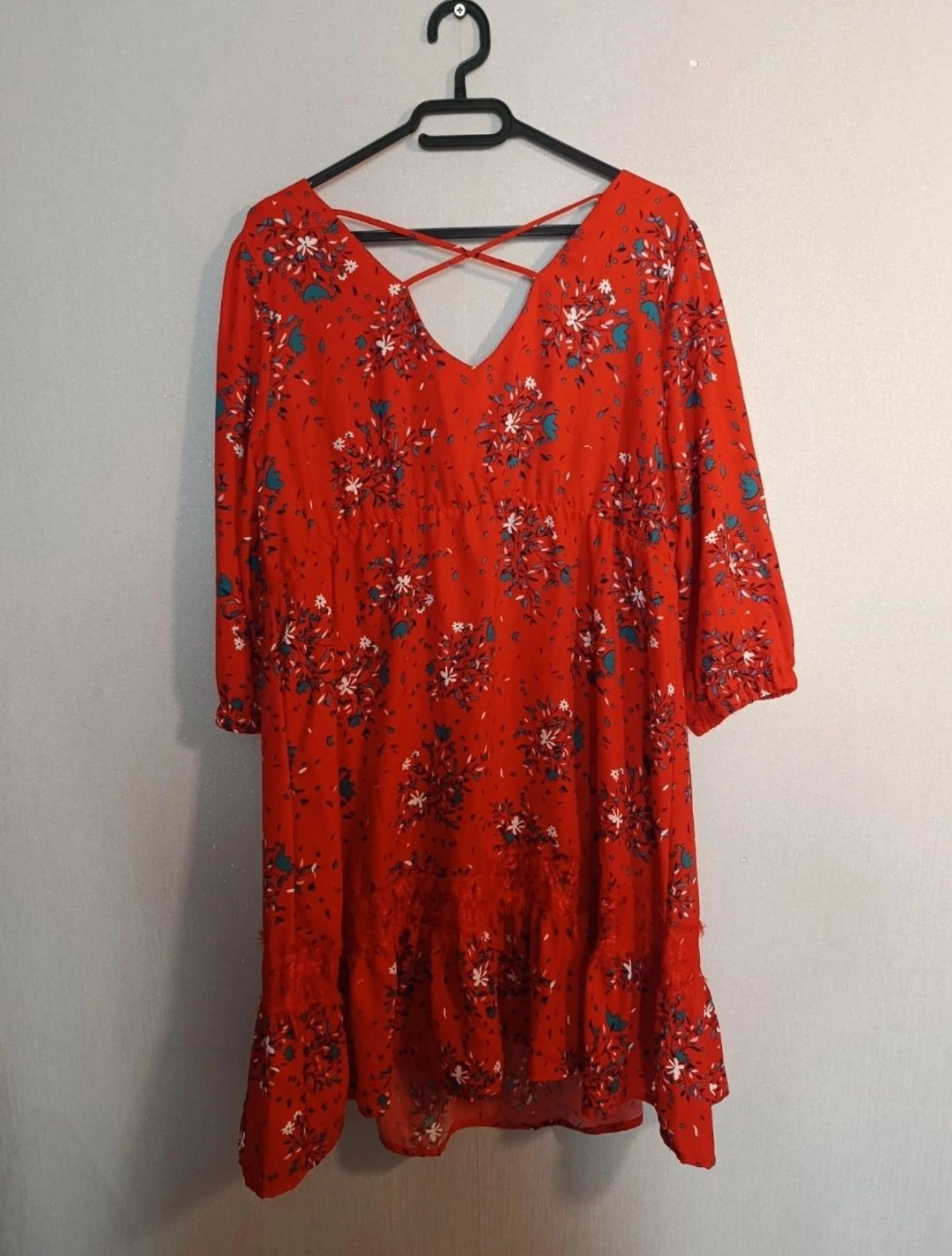Red Blancheporte dress with floral print 100% Viscose Size 42 (FR) 3/4 sleeves – photo 5